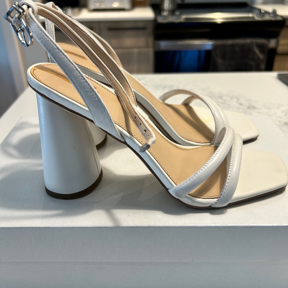 Sam Edelman White Block Heel Sandals